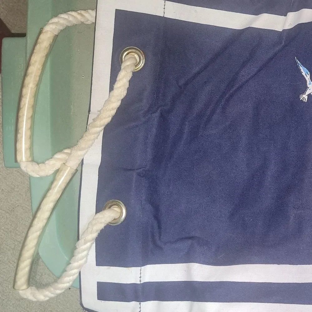 Martha's Vineyard Blue Canvas Tote Bag Beach Bag